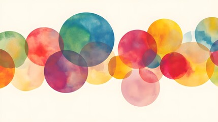 Abstract Watercolor Circles Colorful Design
