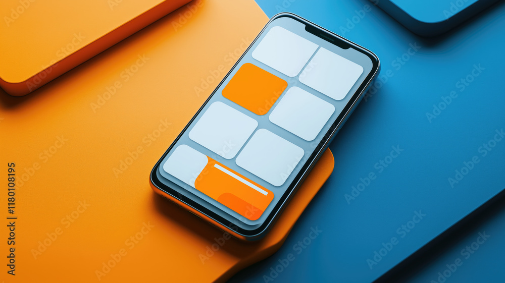 Wall mural modern user interface design template. conceptual mobile phone screen mock-up for application interf