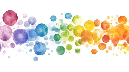 Rainbow Colored Watercolor Circles Abstract Design