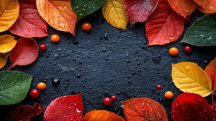 Fototapeta premium Autumnal Leaves: A Vibrant Display of Fall Foliage