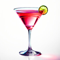 DRINK - Classic Cosmopolitan Cocktail on White Background