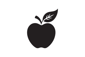 Fototapeta premium Black apple icon silhouette illustration on white background.02