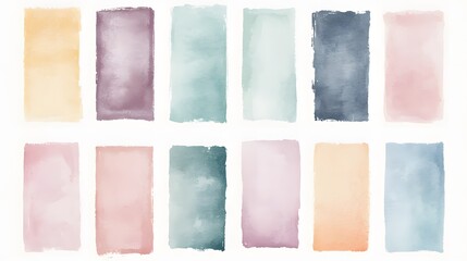 Abstract Watercolor Rectangular Color Swatches