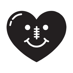 Valentine's Day, American ball smile funny vector silhouette illustration