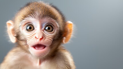 Fototapeta premium A small monkey with a surprised look on its face