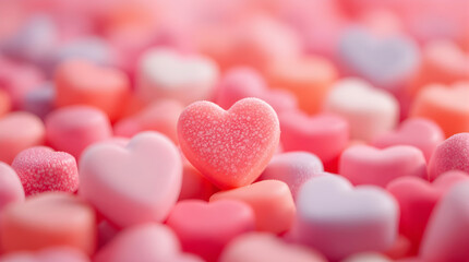 Obraz premium pink heart space and the love concept on valentine day background with hearts.