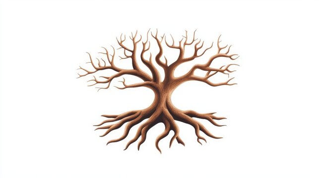 recommend clip art: A stylized tree with intricate branches and roots on a white background.