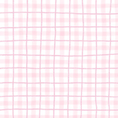 Pink Plaid Gingham Hand Drawn Background Pattern Overlay