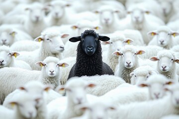 A black sheep among many white sheep