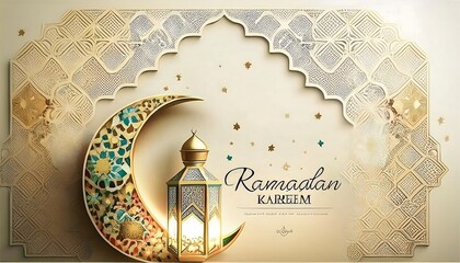 Elegant Ramadan Kareem Backgrounds with Islamic Lanterns and Crescent Moon Theme