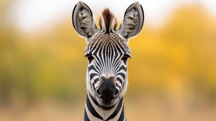 Naklejka premium A close up of a zebra looking at the camera