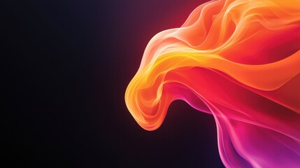 Obraz premium a close up of a red and orange wave on a black background