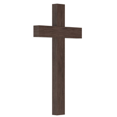 3D rendering illustration of a wooden Cross