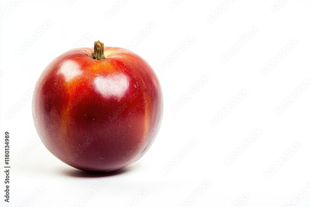 Aufkleber a single red apple sits on a white background, ready for use in food or design-related contexts