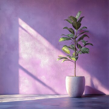 A purple studio backdrop with tree shadows, offering a vibrant and artistic setting for product presentations or creative photography.