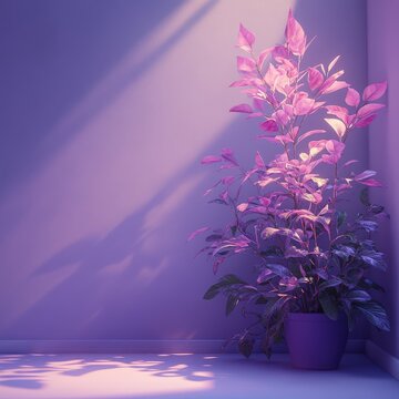 A purple studio backdrop with tree shadows, offering a vibrant and artistic setting for product presentations or creative photography.