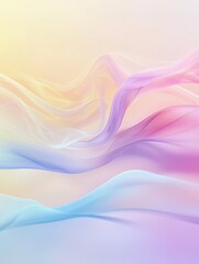 Abstract pastel-colored waves, flowing fabric-like texture, soft gradient background, serene and calming mood, digital art, ethereal design, pastel colors, dreamy aesthetic.