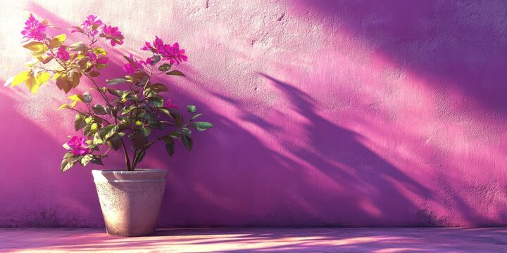 A purple studio backdrop with tree shadows, offering a vibrant and artistic setting for product presentations or creative photography.