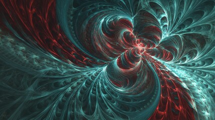 Naklejka premium Abstract Fractal Design with Intricate Patterns and Vibrant Colors