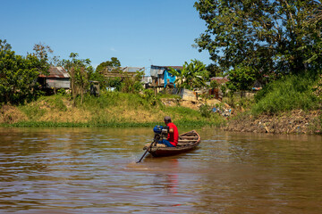 Iquitos, Peru, June 23, 2024. Belen neighborhood is also known as the Venice of the Amazon, here...