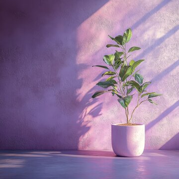 A purple studio backdrop with tree shadows, offering a vibrant and artistic setting for product presentations or creative photography.