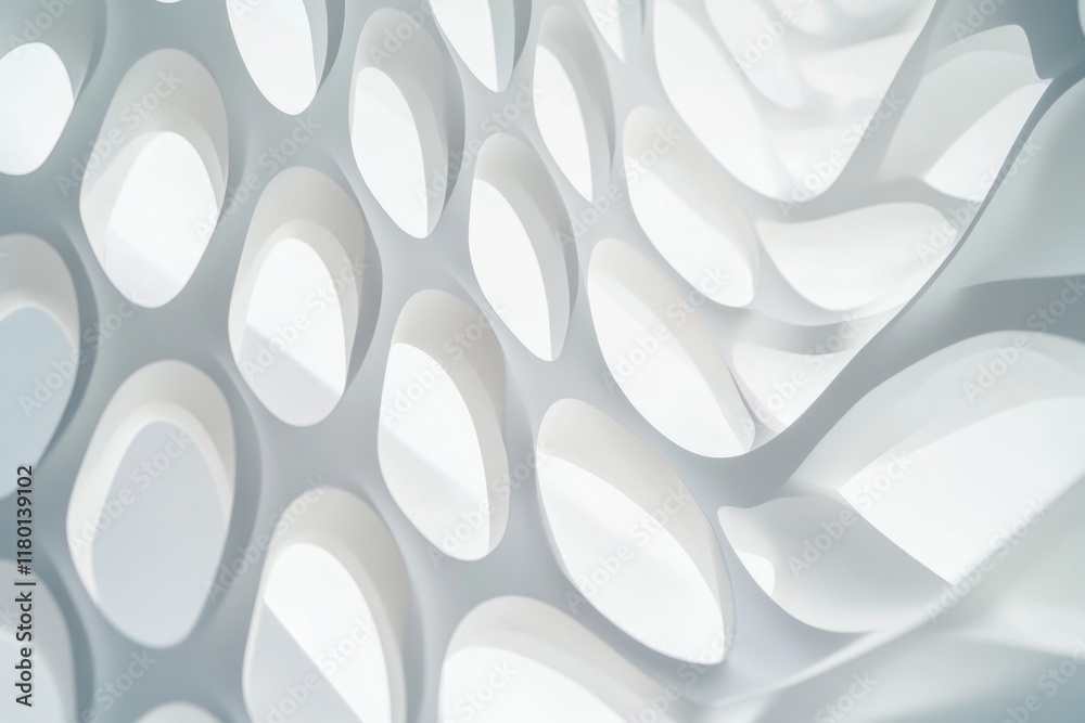 Poster A close-up view of a white wall featuring circular patterns