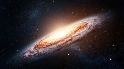 Obraz premium A spiral galaxy in the night sky with stars