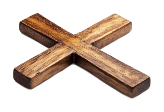 Symbolic Cross for Spirituality Isolated on White Background