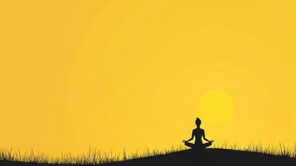 Obraz premium A person silhouette on hill during sunset