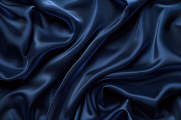 Fototapeta premium Elegant navy blue silk satin background for festive occasions.