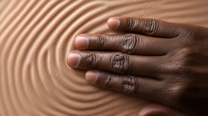 Fototapeta premium A close up of a person's hand on a sand dune