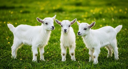 Obraz premium Beautiful Goat Babies in field, Beautiful Farm, goat babies , 