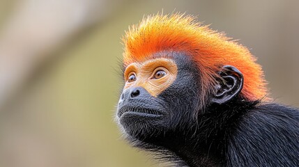 Fototapeta premium A close up of a monkey with orange hair