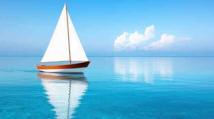 Fototapeta premium A sailboat floating in the middle of a body of water