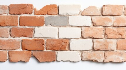 Fototapeta premium A brick wall with a white background