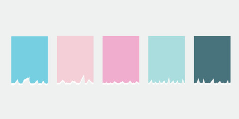 Fototapeta premium set of stickers, vector, blank, colorful, rectangular, paper, blank