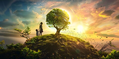 Earth Day background wallpaper planet earth in nature go green ecology plants