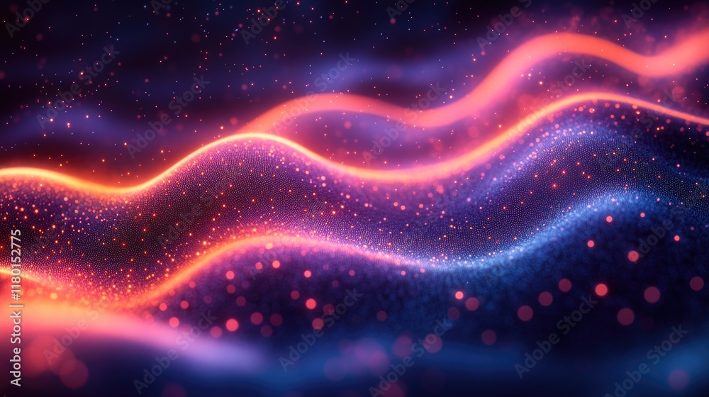 Poster abstract representation of a wave of light, ideal for futuristic or sci-fi concept art