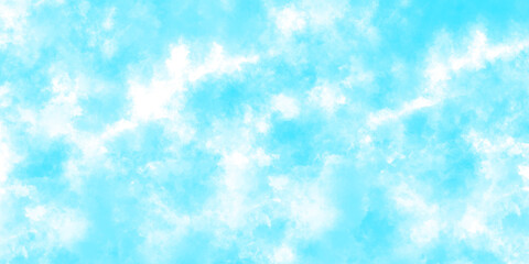 Cloudy and grunge brush painted blue sky Watercolor background, painted mottled blue Grunge aquarelle painted blue sky texture. Soft and cloudy blue sky Watercolor background texture
