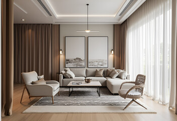 Minimalist home interior design of modern living room