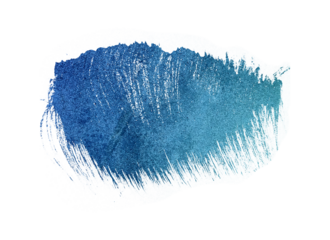 Glitter blue eye shadow or body smear isolated. Classic makeup. Main trend color of 2025, 2026 year. Beauty, fashion, festive and make up concept.