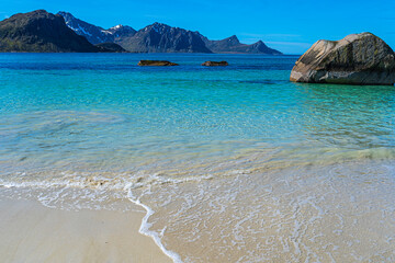 Haukland beach, Lofoten Islands, Norway