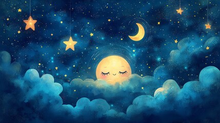 Whimsical sleep tracker interface with handdrawn doodles