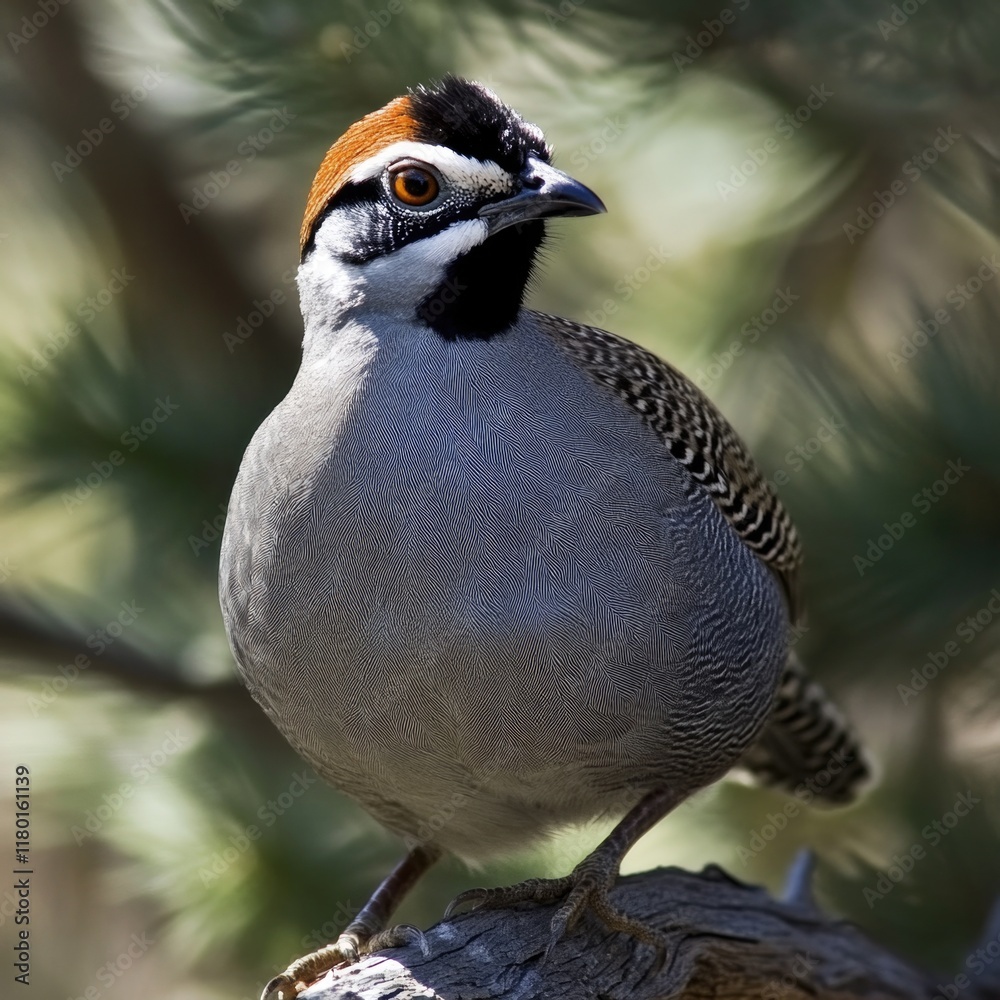 Poster close-up view of a bird sitting on a tree branch, informative and detailed image for nature and wild