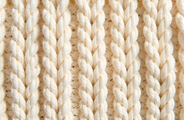 Close up of winter white knitted sweater. 