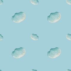 Seamless watercolor shell pattern for textile and wrapping applications