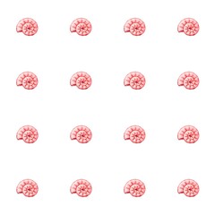 Seamless watercolor pattern featuring pink shells for fabric and wrapping design