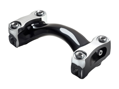 Cycling Handlebar Clamp for Secure Positioning - Isolated on White Background