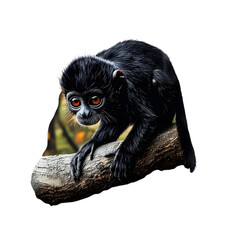Fototapeta premium Animal, Spider Monkey, Amazon Rainforest, Nature, Art, Image, with Transparent Background PNG, for Stickers, T-Shirt Print, Cap, Mug, Flip Flops, Mousepad, Transparent PNG