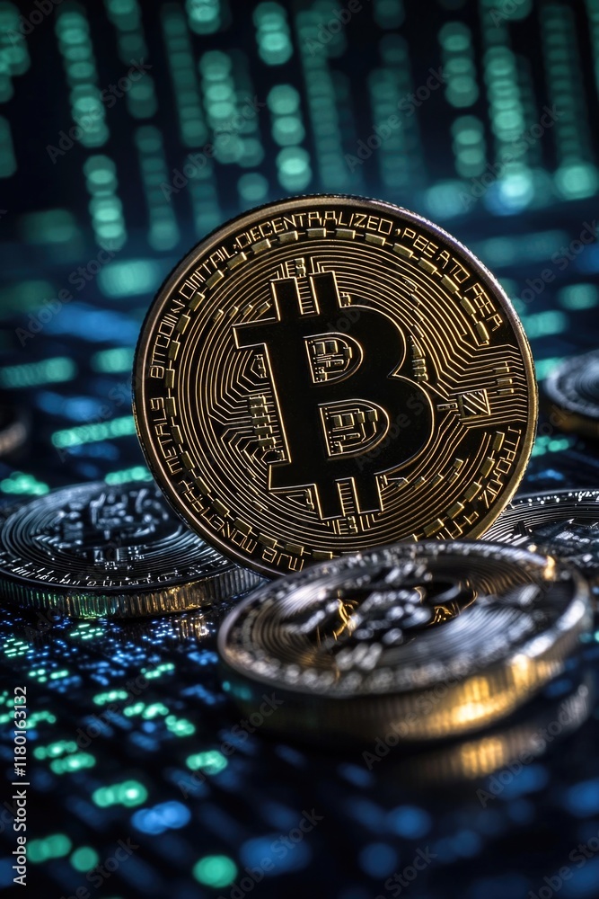Poster a pile of cryptocurrencies sitting on top of a keyboard, ready for use